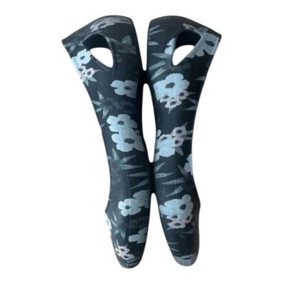 Crocs Womens Flats Size 5 Slip On Black Floral Ballet Shoes Comfort Water Shoes - Picture 4 of 11